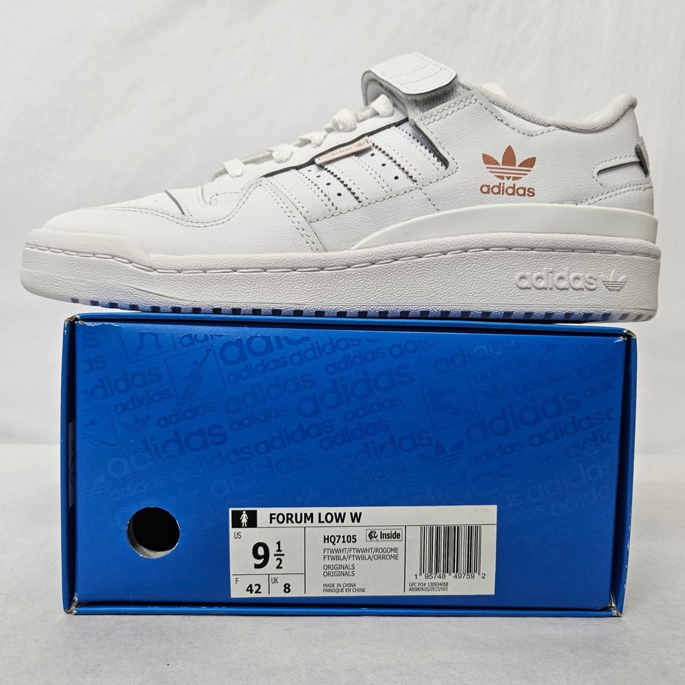 Adidas Forum Low Casual Sneakers HQ7105 White Rose Gold Metallic Women Size 9.5